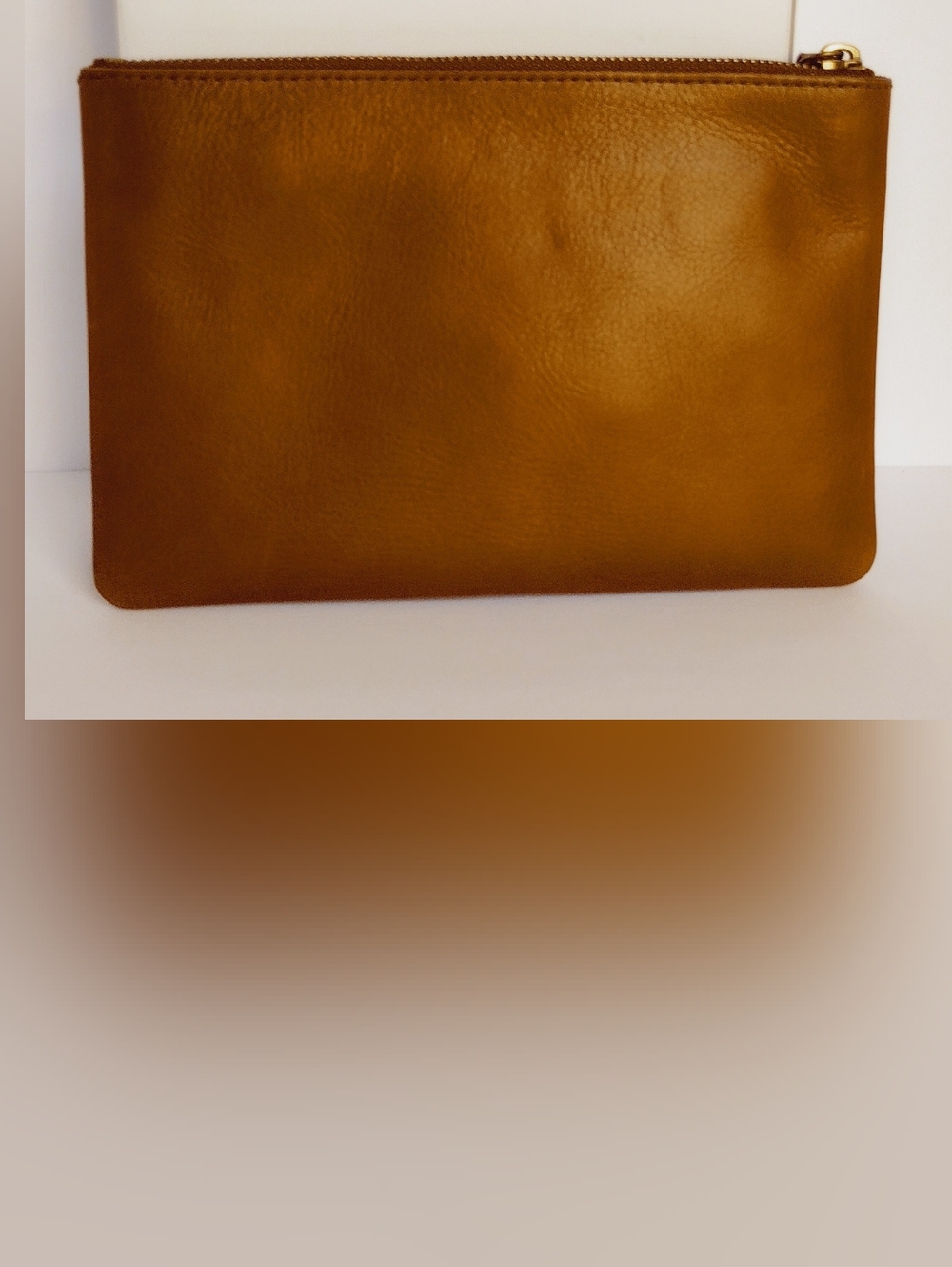 Madewell The Leather Pouch Clutch- English Saddle - Picture 2 of 9